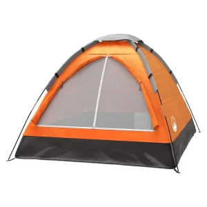 2-Person Camping Tent - Includes Rain Fly and Carrying Bag - Lightweight Compact Outdoor Tent for Backpacking, Hiking, or Beaches by Wakeman Orange