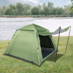 240cm Spring Quick Open Four-Person Family Tent Camping Tent Green