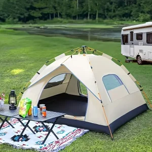 Quick-Open Portable Camping Tent for RVs - Durable, Waterproof & UV Protected Polyester