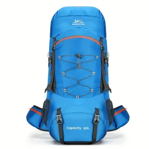 1pc New Color 15.85gal Large Capacity Outdoor Hiking And Camping Unisex Multifunctional Backpack, Mountaineering Backpack