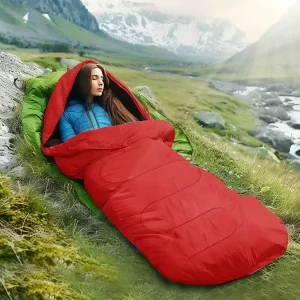 Lightweight Waterproof Sleeping Bag for Adults - Perfect for Camping, Hiking & Outdoor Adventures | Includes Compression Sack | Available in Red, Blue, Green